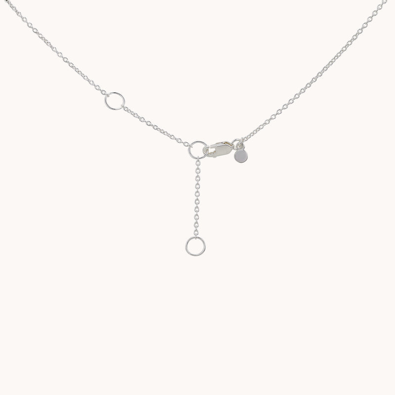 Bright star white topaz baguette necklace silver - sterling silver