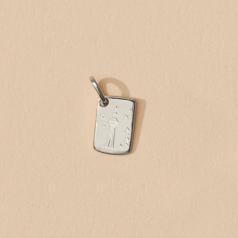 toronto postcard charm - sterling silver