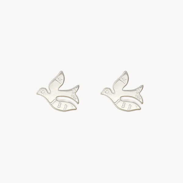 hope bird earrings - sterling silver