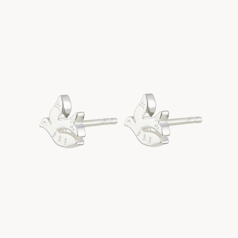 hope bird earrings - sterling silver