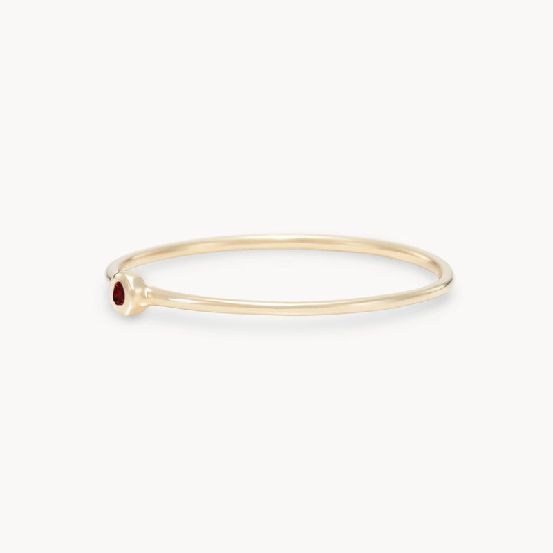 family january birthstone stacking ring - 10k yellow gold, garnet gemstone