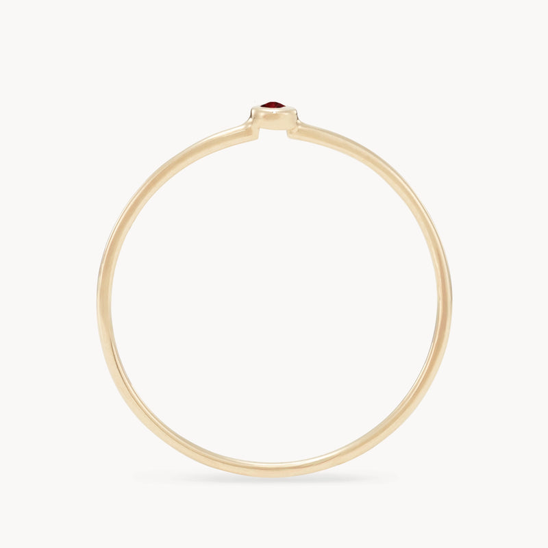 family january birthstone stacking ring - 10k yellow gold, garnet gemstone