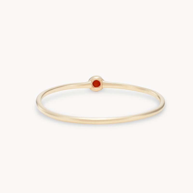 family january birthstone stacking ring - 10k yellow gold, garnet gemstone