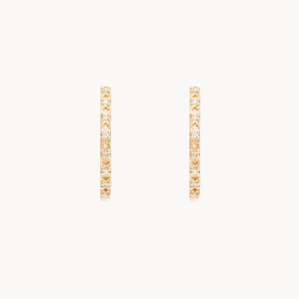 starlight diamond earring click hoop - 14k yellow gold, brilliant diamonds