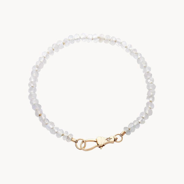 moonstone beaded mood bracelet - 10k yellow gold, natural moonstone, brilliant diamonds