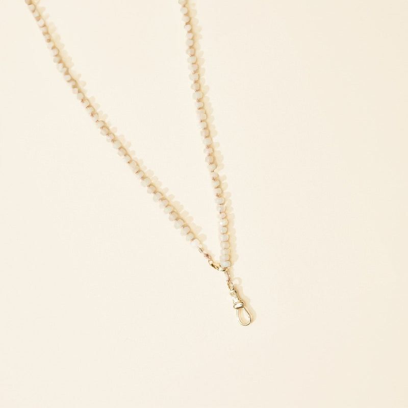 moonstone beaded mood necklace - 10k yellow gold, natural moonstone, diamonds