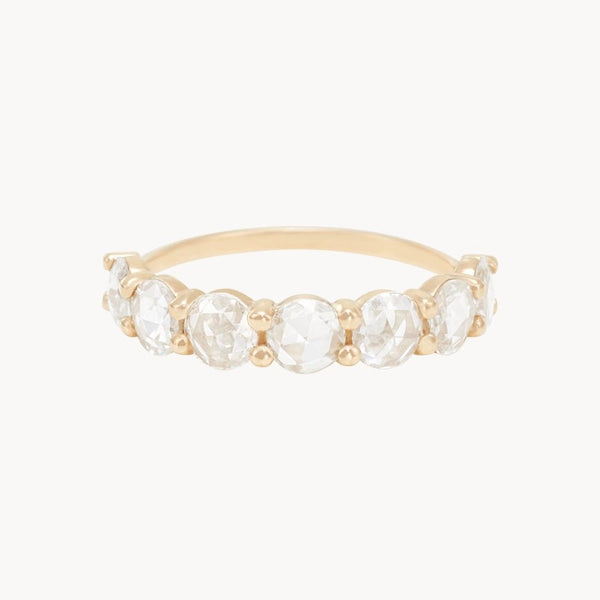 extra large moonglade ring - 14k yellow gold, rosecut diamonds