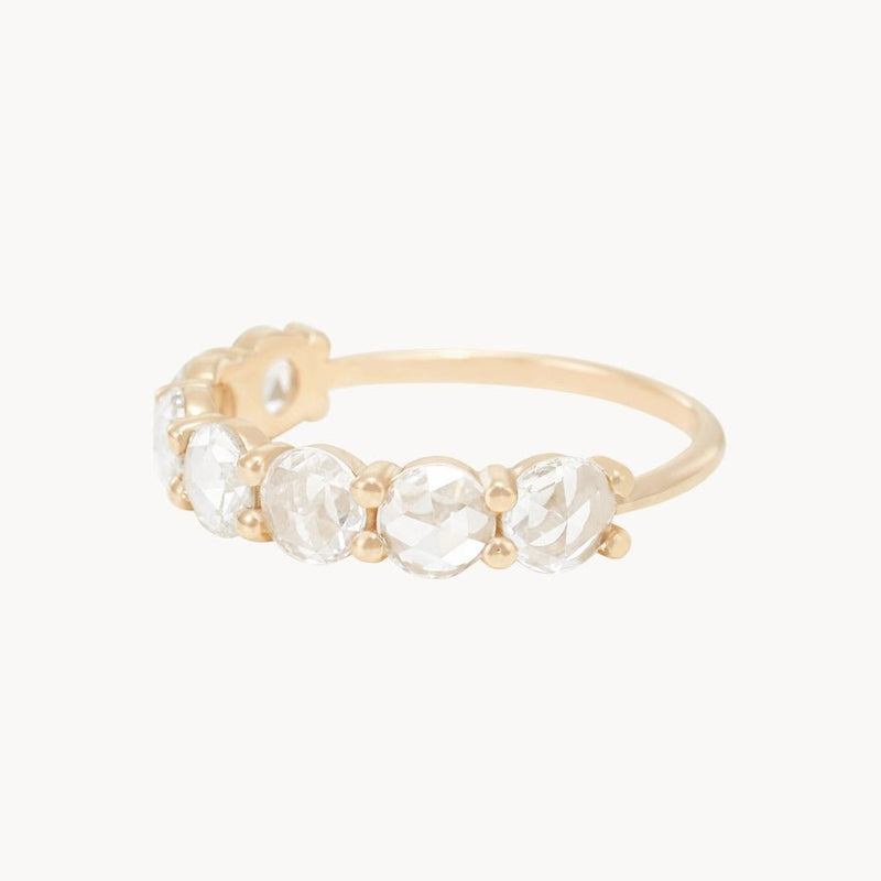 extra large moonglade ring - 14k yellow gold, rosecut diamonds