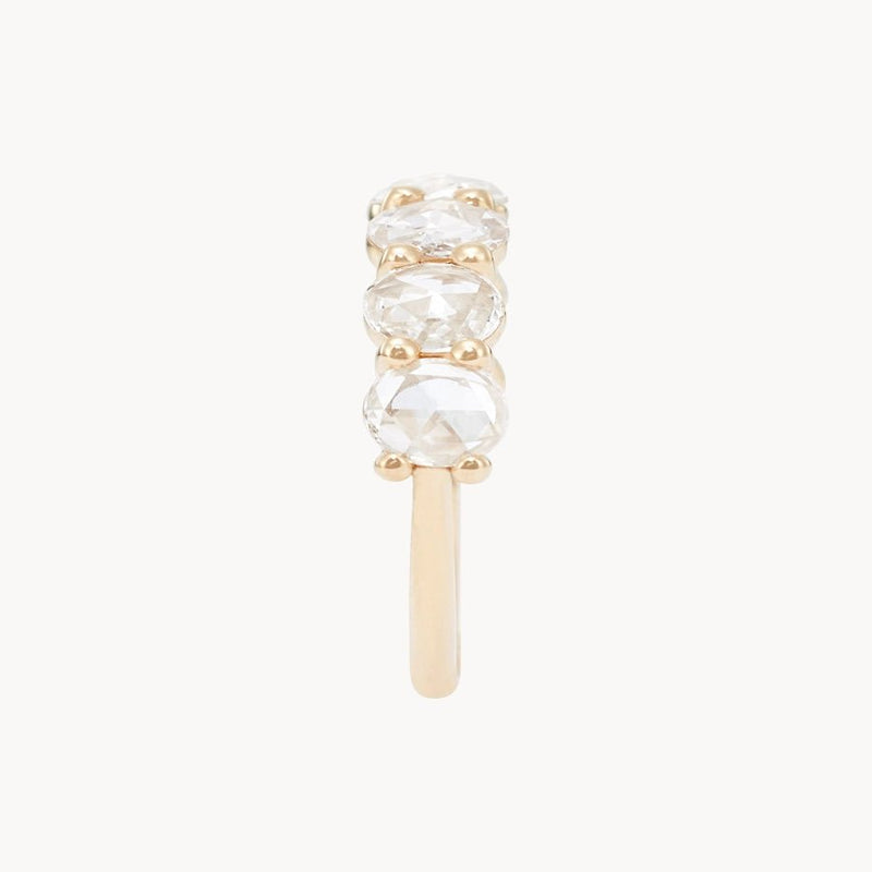 extra large moonglade ring - 14k yellow gold, rosecut diamonds