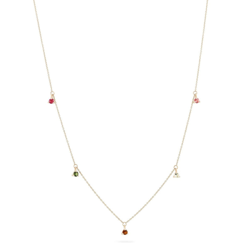 wildflower tourmaline petal necklace - 14k yellow gold, tourmaline