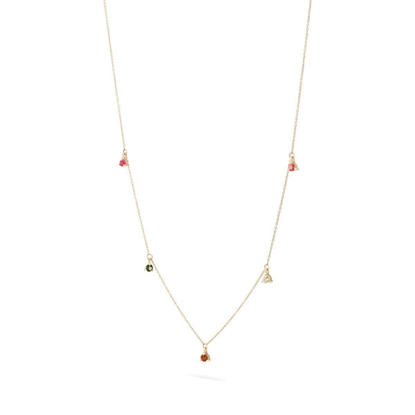 wildflower tourmaline petal necklace - 14k yellow gold, tourmaline