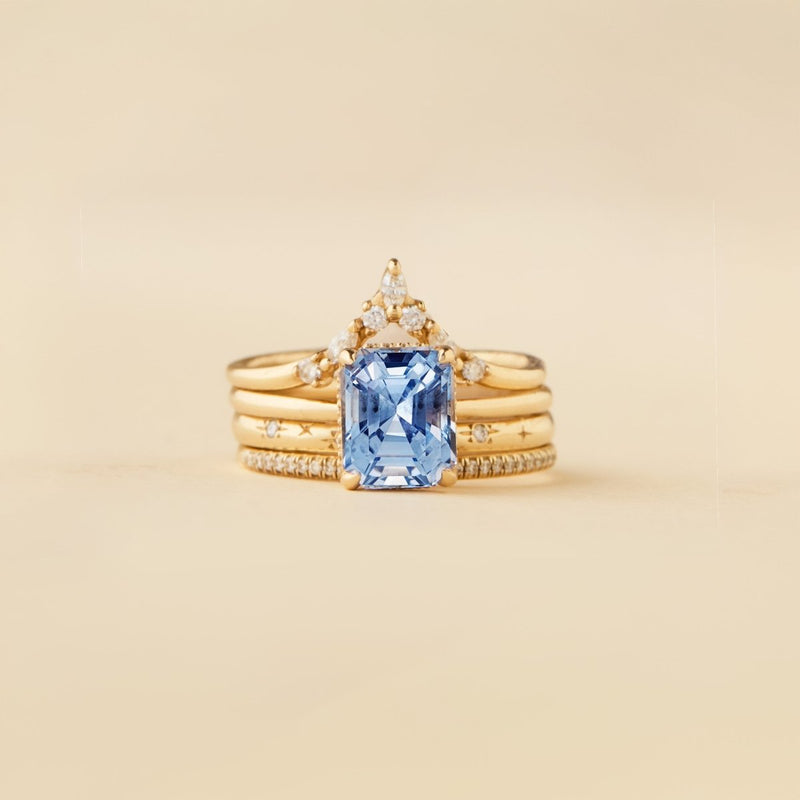 all this and we still met one-of-a-kind - 14k yellow gold, emerald cut sapphire, diamonds
