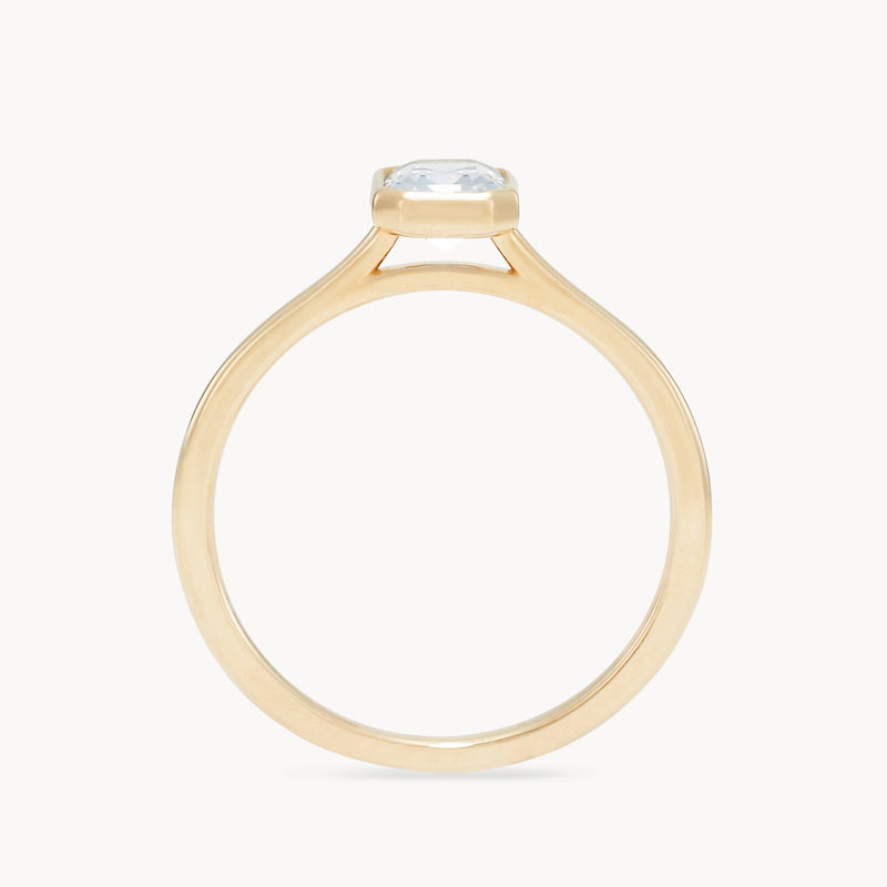 always, always one-of-a-kind ring - 14k yellow gold, emerald cut sapphire