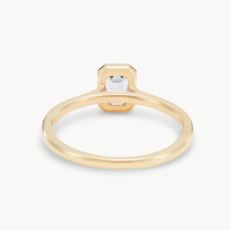 always, always one-of-a-kind ring - 14k yellow gold, emerald cut sapphire
