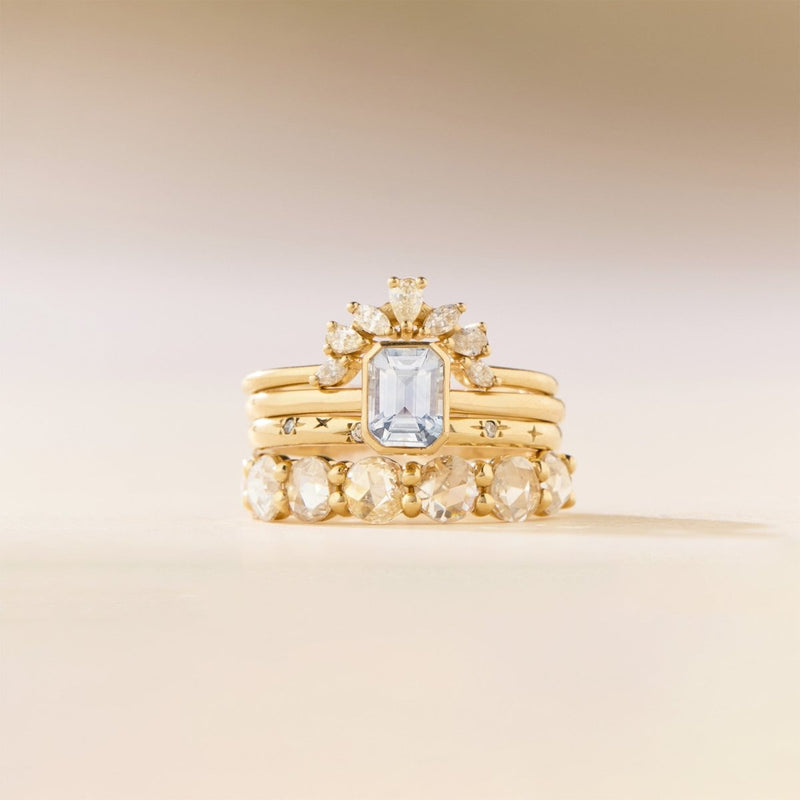 always, always one-of-a-kind ring - 14k yellow gold, emerald cut sapphire