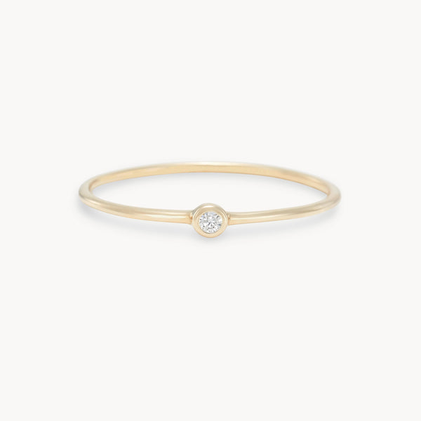 family april birthstone stacking ring - 10k yellow gold, diamond gemstone