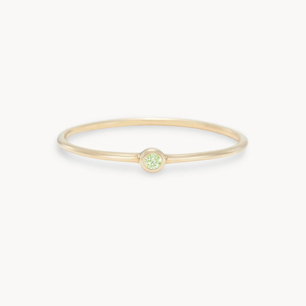 family august birthstone stacking ring - 10k yellow gold, peridot gemstone