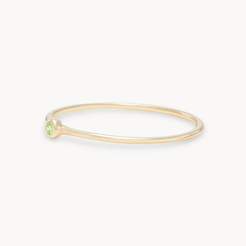 family august birthstone stacking ring - 10k yellow gold, peridot gemstone