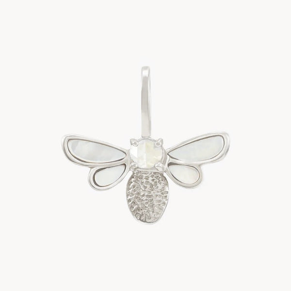honey glow bee charm -  sterling silver