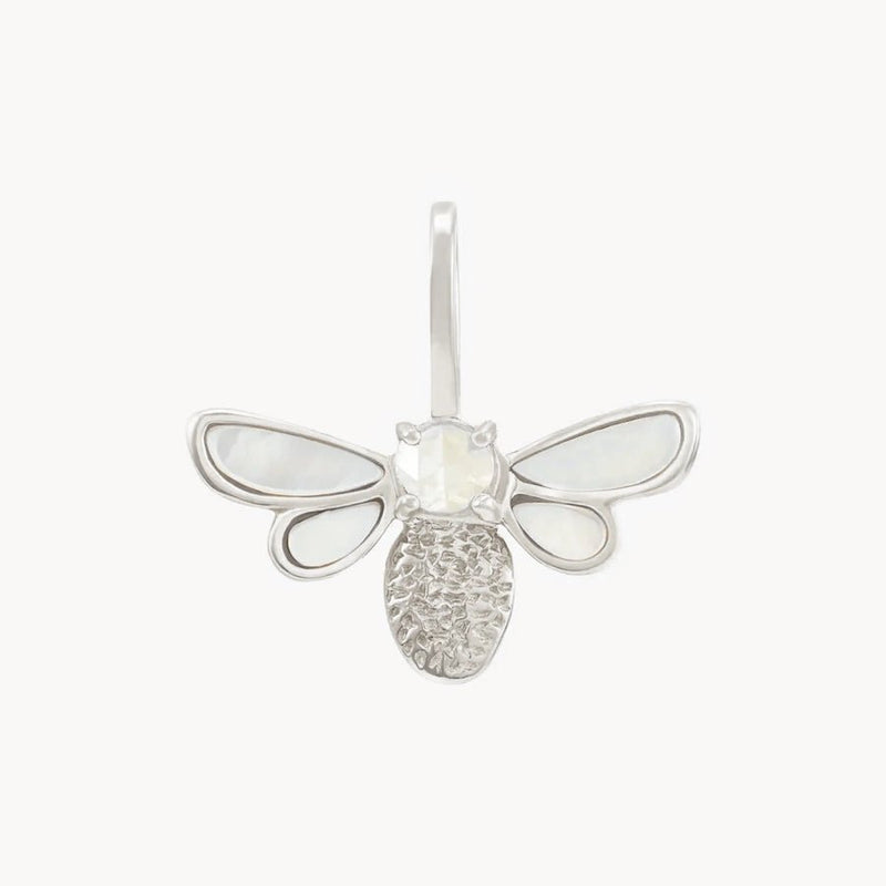 honey glow bee charm -  sterling silver