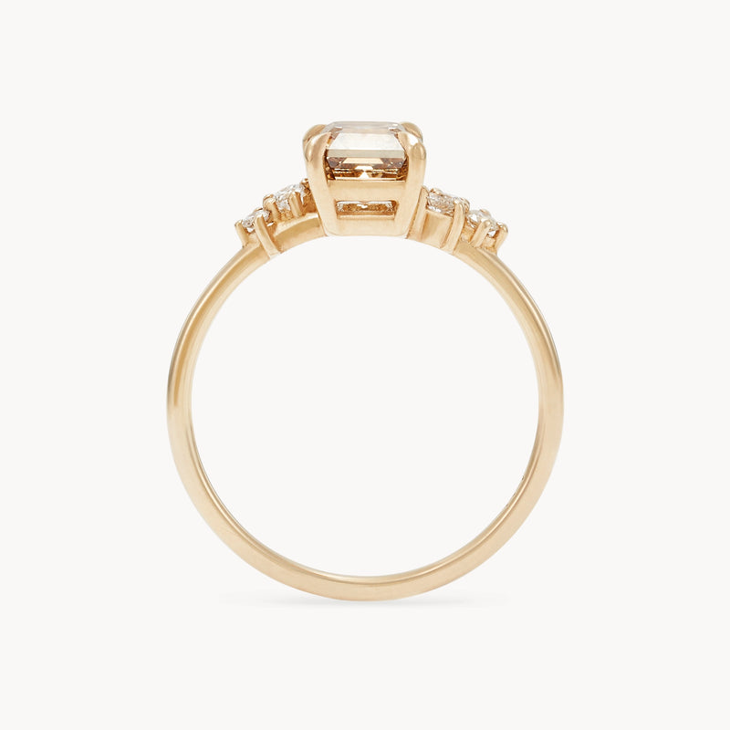 borealis bond one-of-a-kind ring - 14k yellow gold, asscher cut, brilliant diamonds