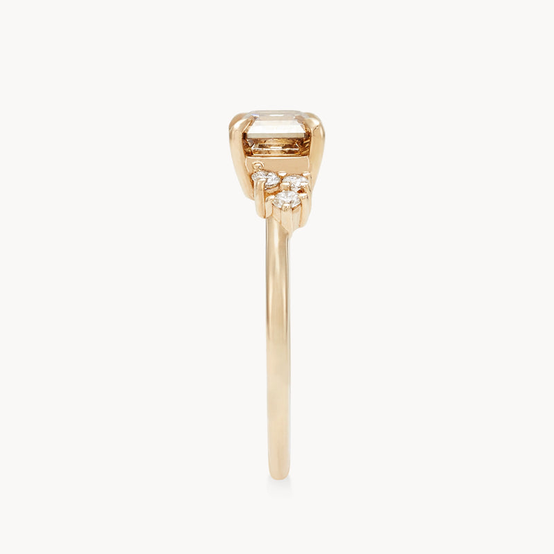 borealis bond one-of-a-kind ring - 14k yellow gold, asscher cut, brilliant diamonds