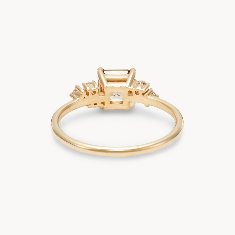 borealis bond one-of-a-kind ring - 14k yellow gold, asscher cut, brilliant diamonds