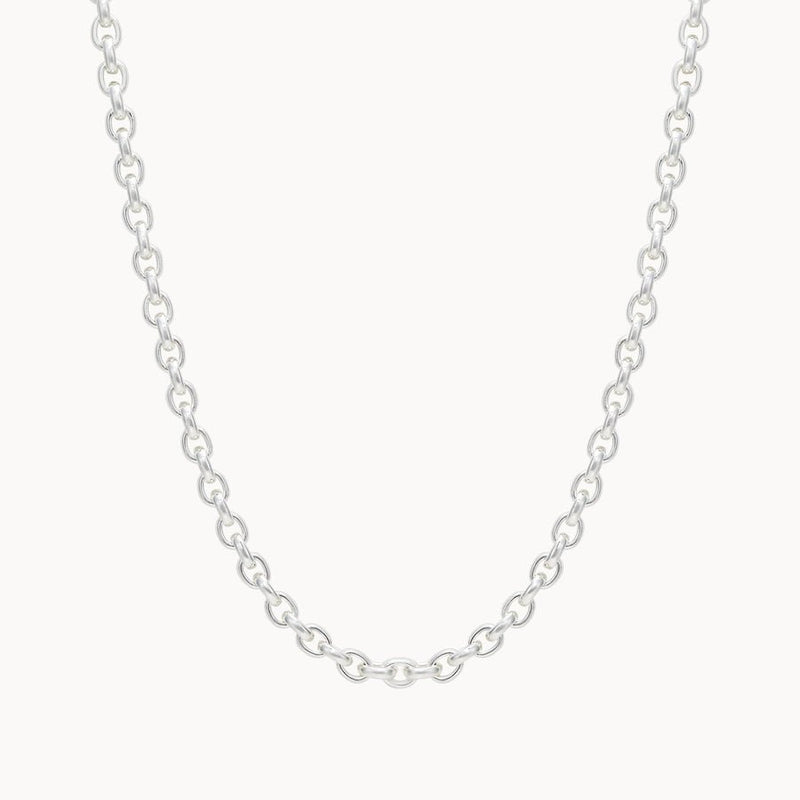 silver chunky chain necklace