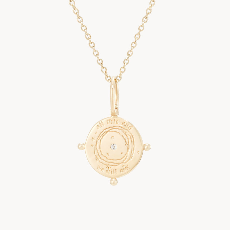 cosmic compass charm - 10k yellow gold, diamonds