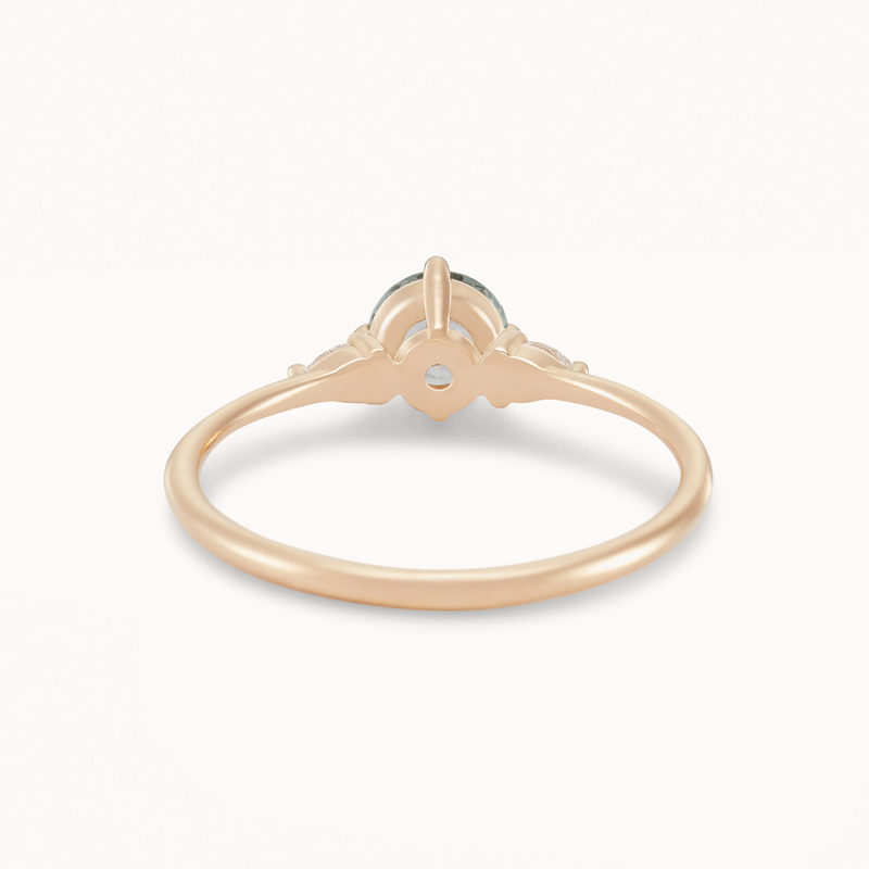 connected souls one-of-a-kind - 14k yellow gold ring, sky blue sapphire