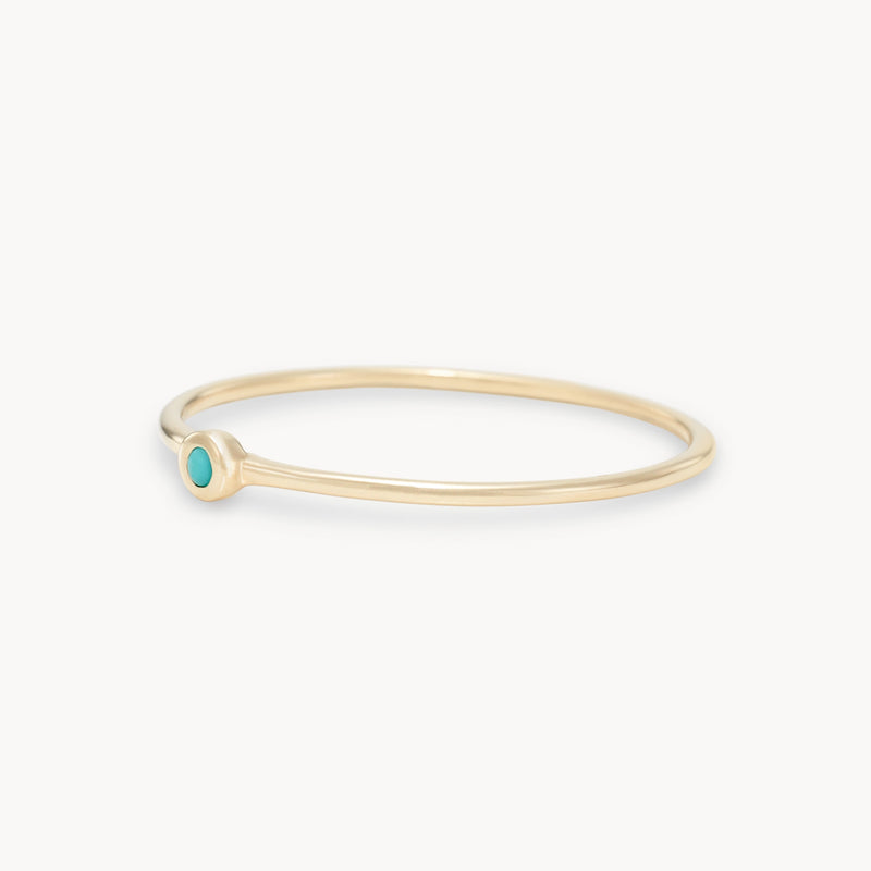 family december birthstone stacking ring - 10k yellow gold, turquoise gemstone