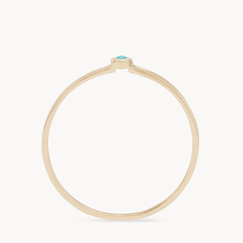 family december birthstone stacking ring - 10k yellow gold, turquoise gemstone
