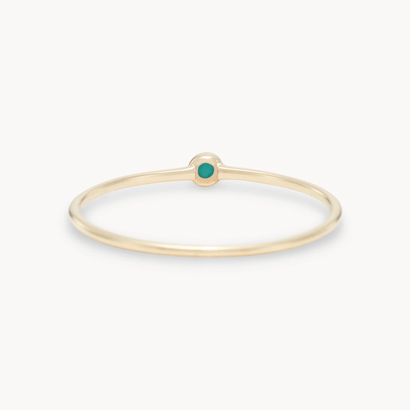 family december birthstone stacking ring - 10k yellow gold, turquoise gemstone