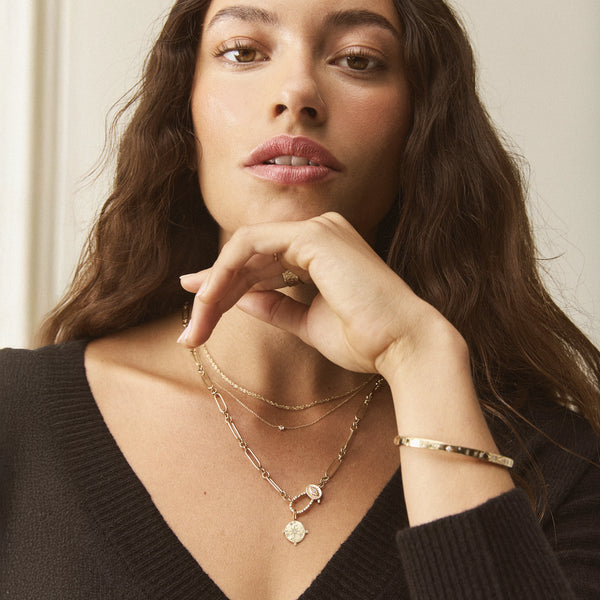 cosmic love necklace - 10k yellow gold, diamonds