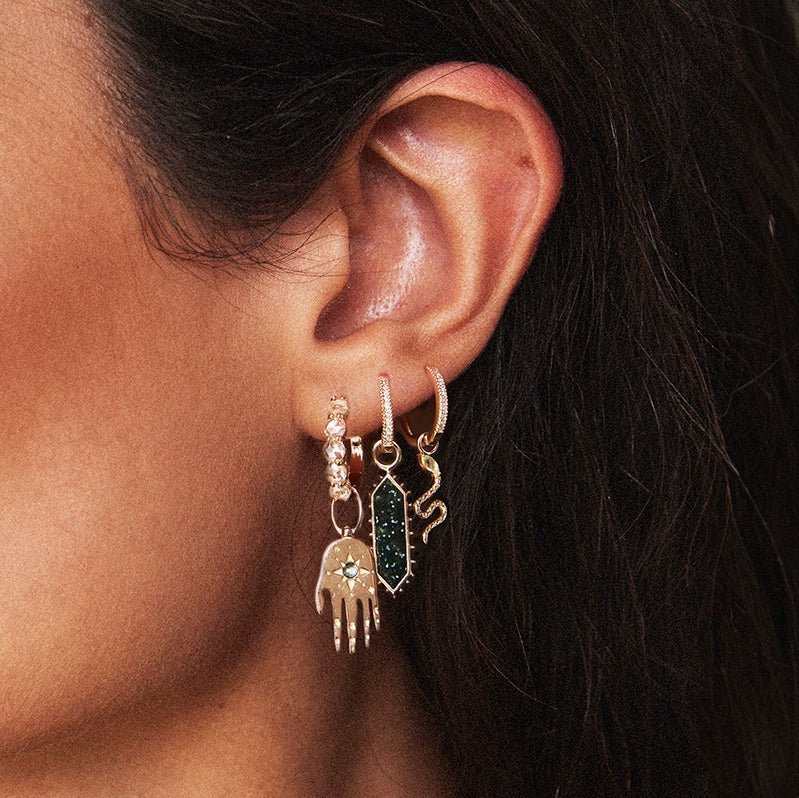 large moonglade hoop - 14k yellow gold