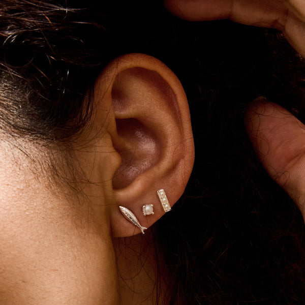 little fish earrings - sterling silver