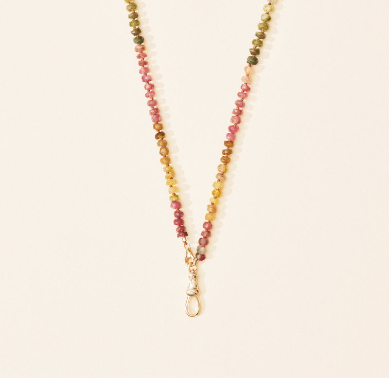 tourmaline beaded mood necklace - 10k yellow gold, tourmaline