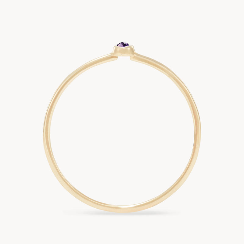 family february birthstone stacking ring - 10k yellow gold, amethyst gemstone