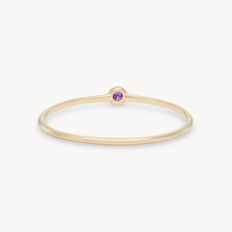 family february birthstone stacking ring - 10k yellow gold, amethyst gemstone