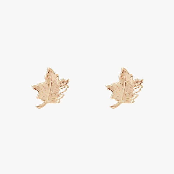 maple leaf earring - 14k yellow gold