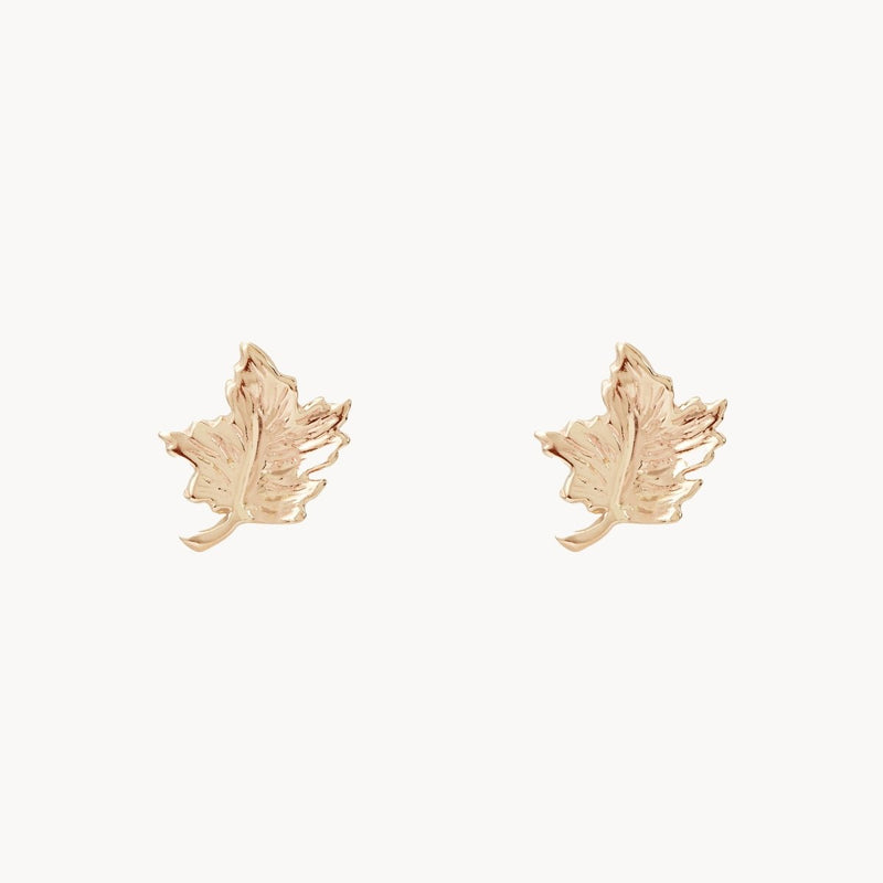 maple leaf earring - 14k yellow gold