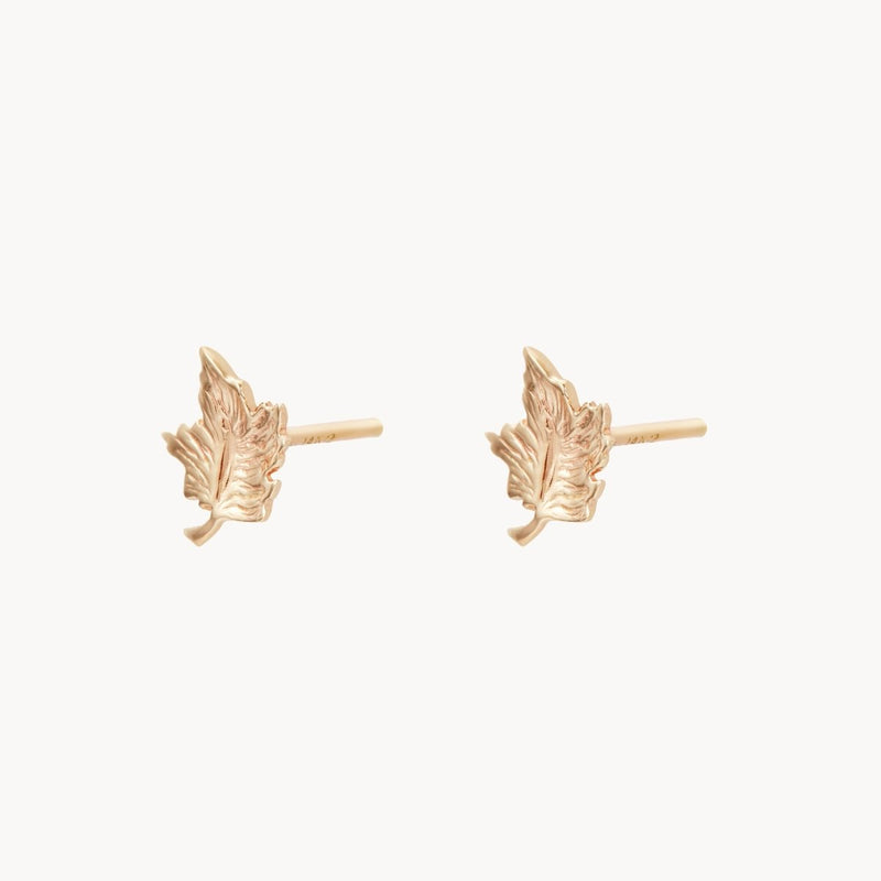 maple leaf earring - 14k yellow gold