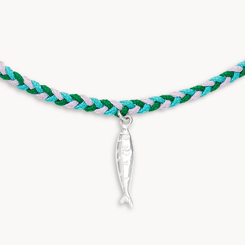 the wanderer's cord anklet trio - sterling silver, braided cord