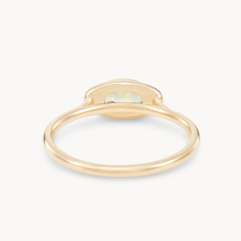 heart’s eternal flame one-of-a-kind ring - 14k yellow gold, oval sapphire