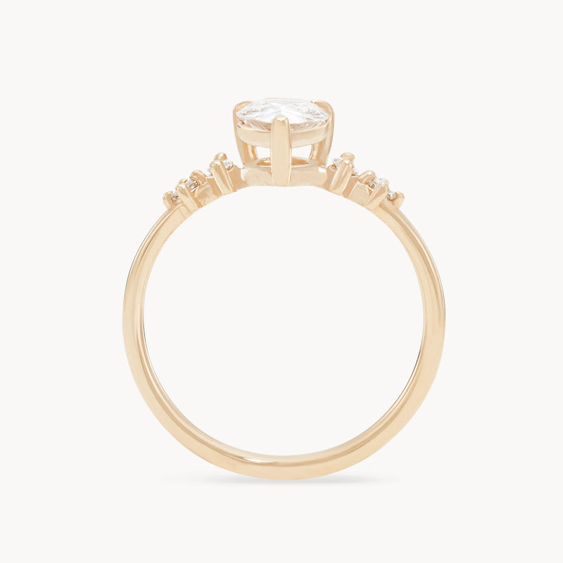 hearts in common one-of-a-kind ring - 14k yellow gold, pear sapphire, diamonds