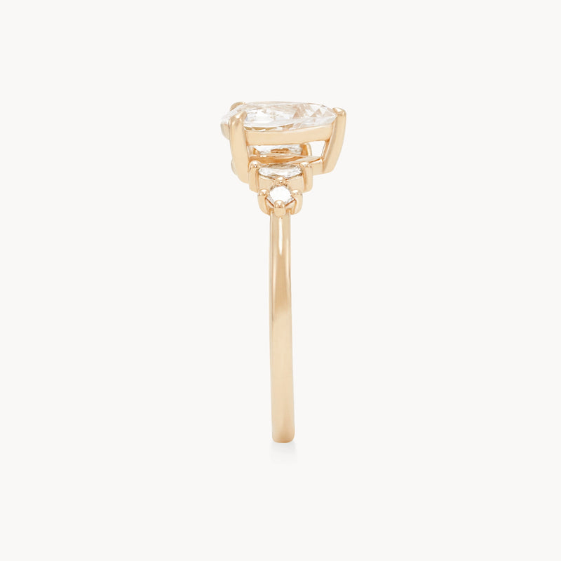 hearts in common one-of-a-kind ring - 14k yellow gold, pear sapphire, diamonds