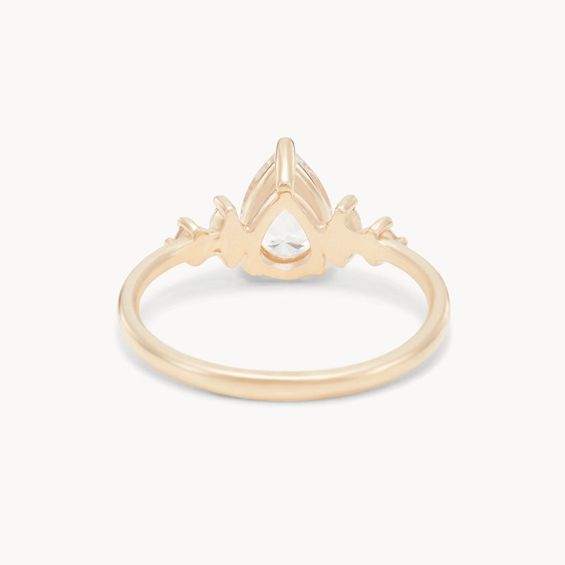 hearts in common one-of-a-kind ring - 14k yellow gold, pear sapphire, diamonds