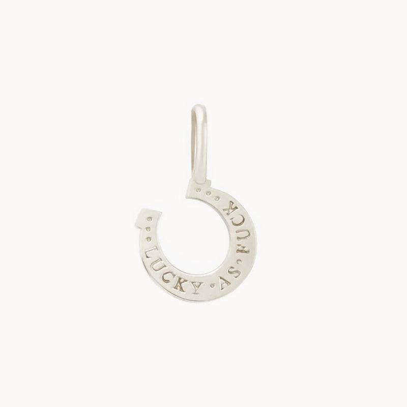 wild luck horseshoe charm - sterling silver, diamond