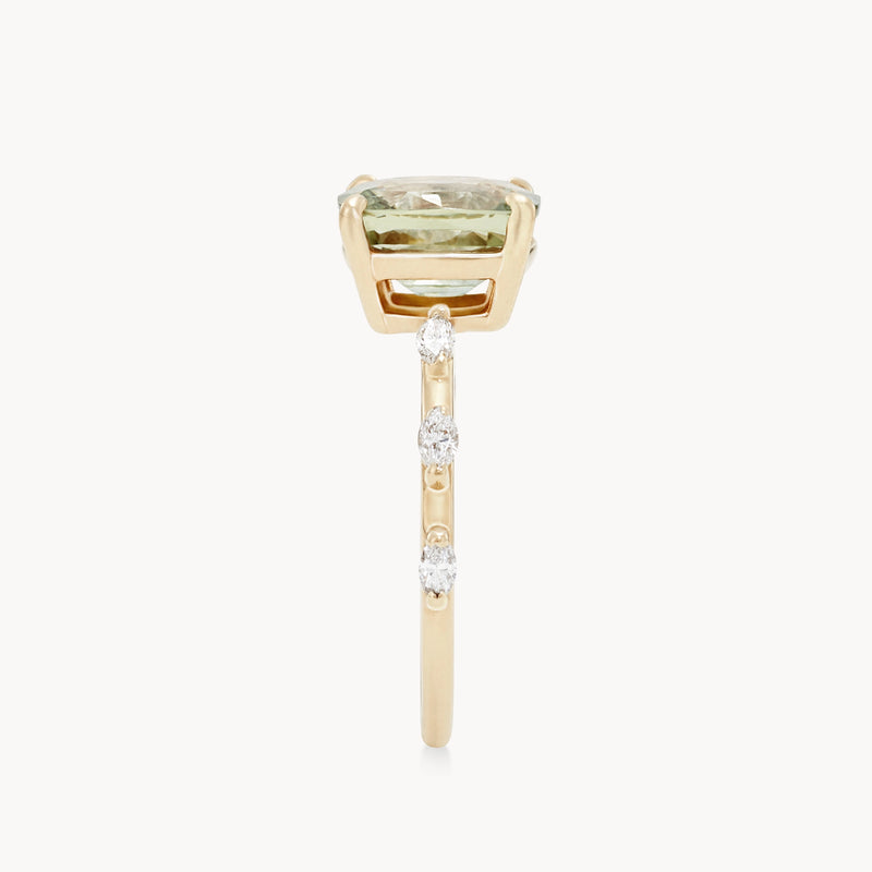 i’d find you again one-of-a-kind ring - 14k yellow gold, cushion cut sapphire, diamonds
