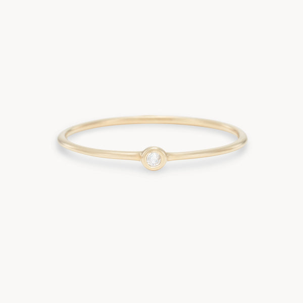 family june birthstone stacking ring - 10k yellow gold,  moonstone gemstone